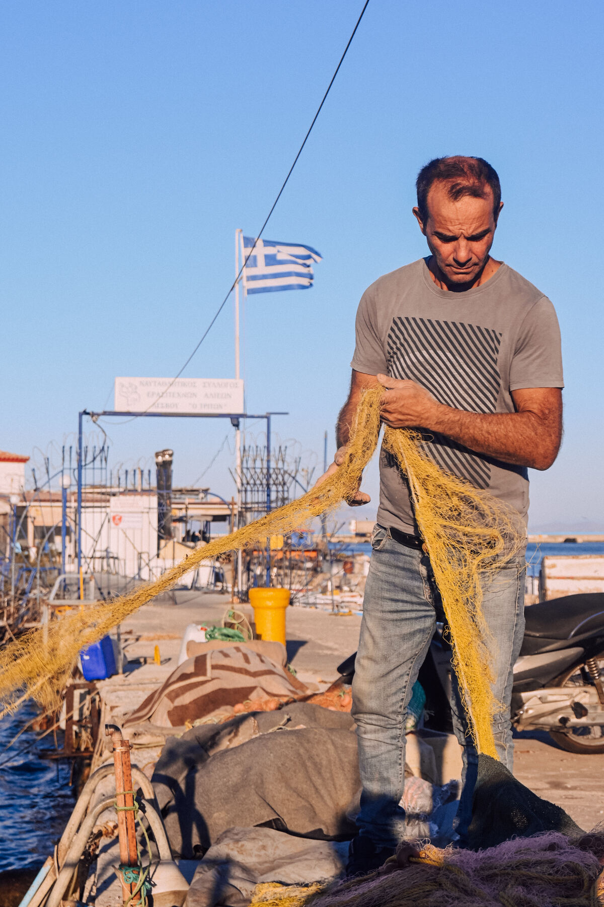 Mytilene harbour mornings